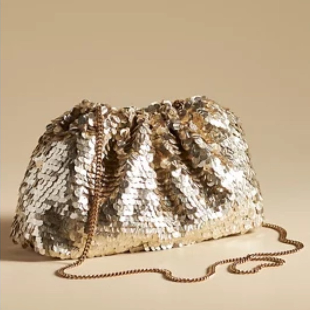 Sequin Gold Clutch Bag